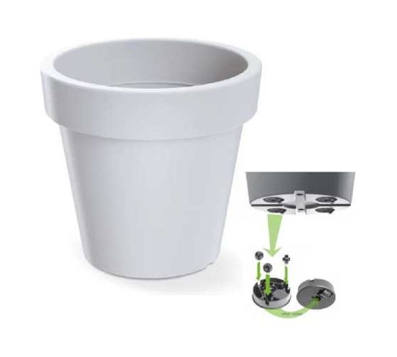 Изображение товара Кашпо Scheurich Lofly пластик на колесиках d58.2 см, h53.2 см, 54.7 л белый 073253