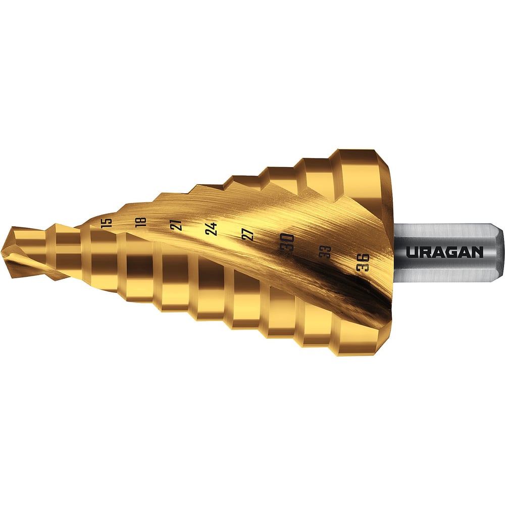 Изображение товара Сверло ступенчатое Uragan 9-36мм 10 ступеней для металла