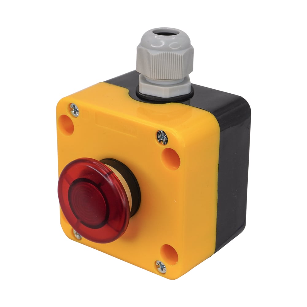 Изображение товара пост управления Электротехник ПКУ22-K188F-65У1 красный гриб без фиксации (2НЗ) IP65 ET014862