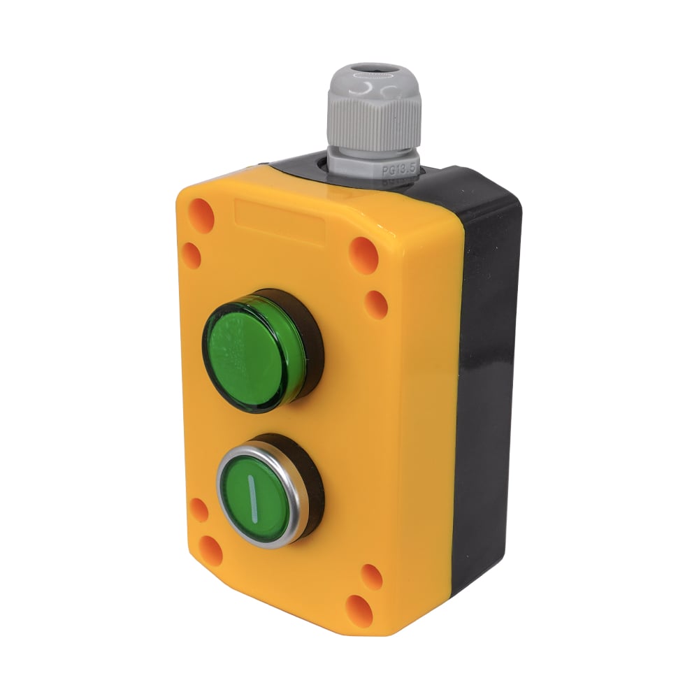 Изображение товара Пост управления Электротехник ПКУ-22-21V1B-65У1 зеленый 24V AC/DC