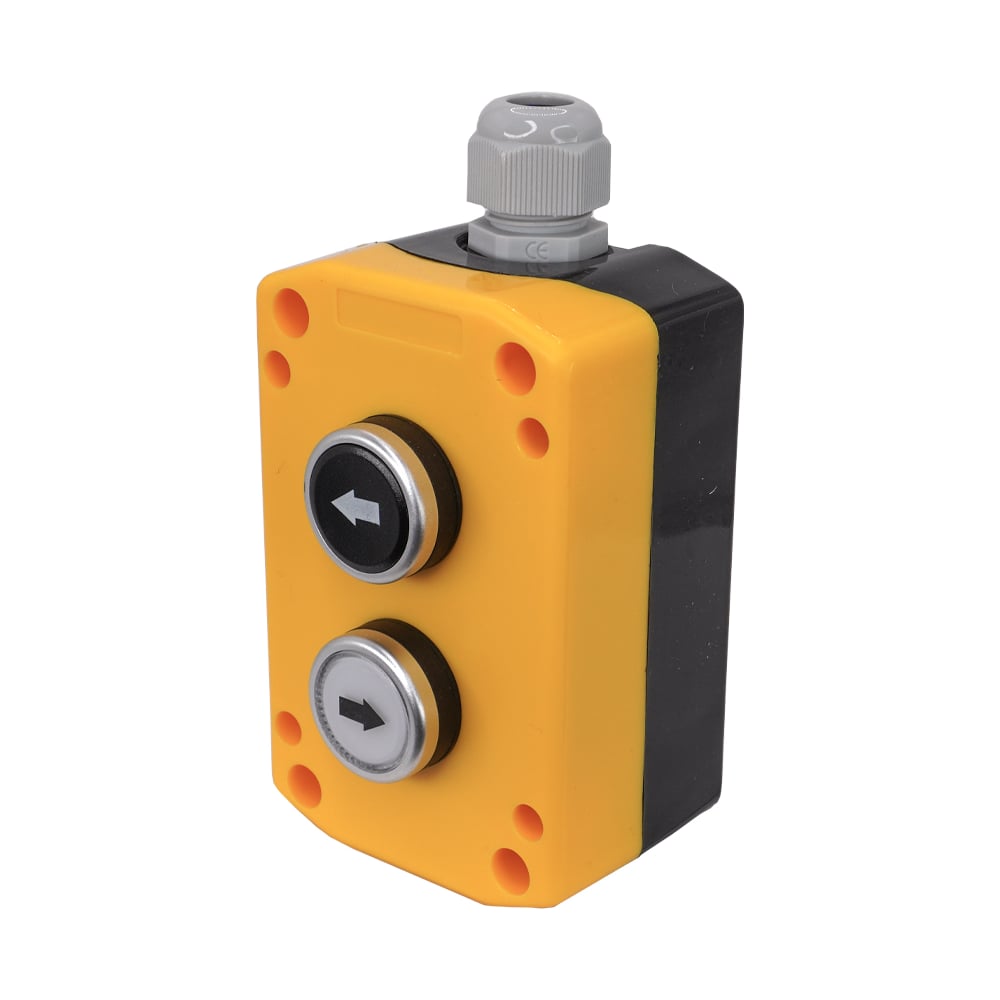 Изображение товара пост управления Электротехник ПКУ22-2231-65У1 1 белый цилиндр _ (НО) 1 чёрный цилиндр _ (НО) IP65 ET014871