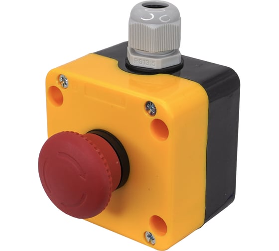 Изображение товара пост управления Электротехник ПКУ22-K178F-65У1 красный гриб с фиксацией (2НЗ) IP65 ET014861