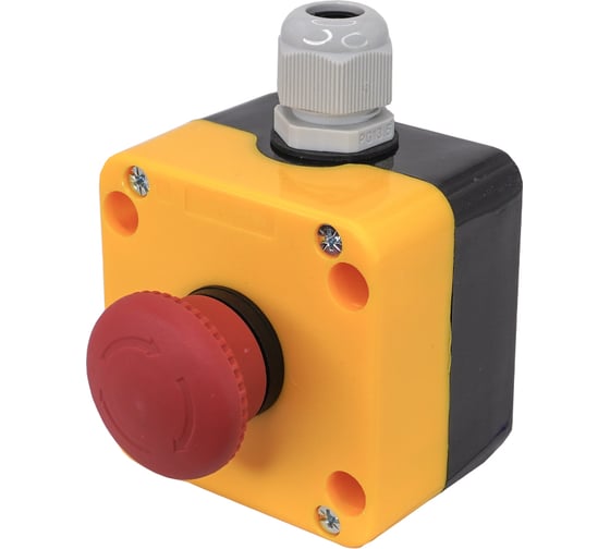 Изображение товара пост управления Электротехник ПКУ22-K178E-65У1 красный гриб с фиксацией (НО+НЗ) IP65 ET526978