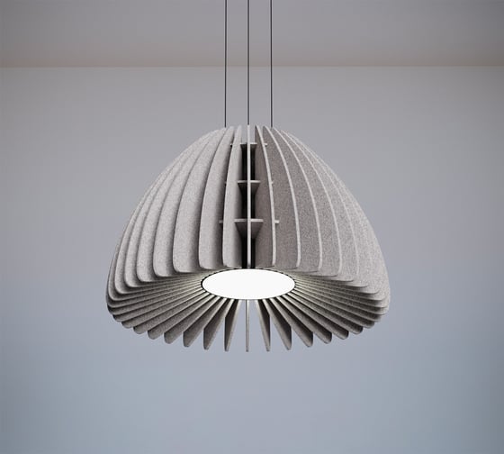 Изображение товара Светильник светодиодный подвесной Modaline ROUND BELL90 МРАМОР 900x900x568мм, 15-25Вт, 4000К, светло-серый MLPRB900LGRE24