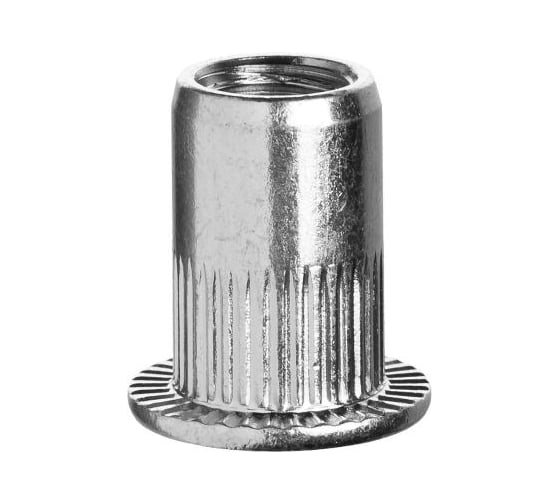 Изображение товара Заклепка резьбовая с насечками Море-Метизов уменьшенный борт, цинк, М6 ZAKGAYUB6С50М