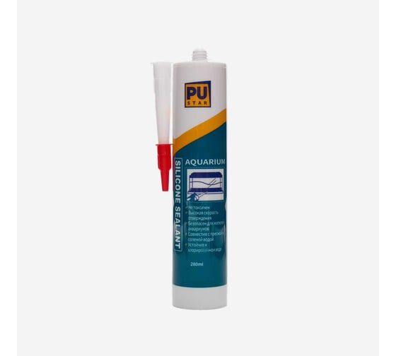 Изображение товара Аквариумный 6015, герметик силиконовый, прозрачный (280 мл.) PUSTAR AQ-6015-C