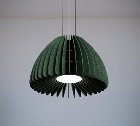 Изображение товара Светильник светодиодный подвесной Modaline ROUND BELL90 ДИОПАЗ 900x900x568мм, 15-25Вт, 4000К, тёмно-зеленый MLPRB900DGRI24
