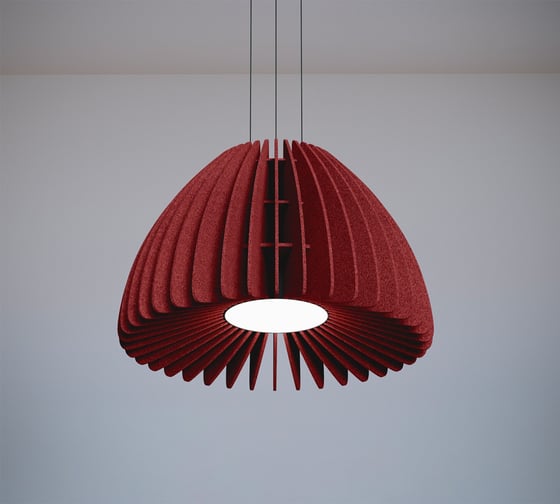 Изображение товара Светильник светодиодный подвесной Modaline ROUND BELL90 ГРАНАТ 900x900x568мм, 15-25Вт, 3000К, тёмно-красный MLPRB900DR23
