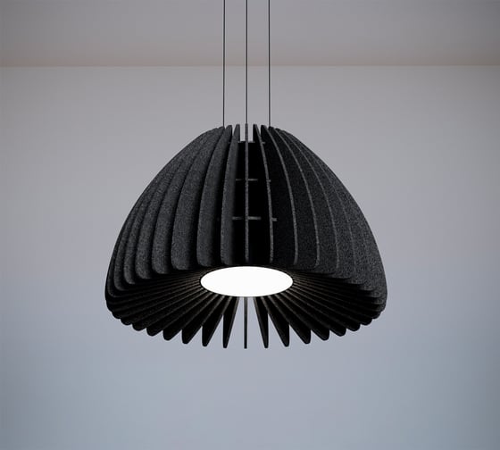 Изображение товара Светильник светодиодный подвесной Modaline ROUND BELL90 ГРАФИТ 900x900x568мм, 15-25Вт, 3000К, черный MLPRB900BLA23