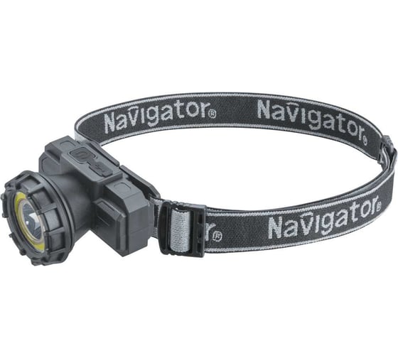 Изображение товара Фонарь Navigator 95 557 NPT-H42-ACCU налобный, 1LEDx1Вт, 1COBx3Вт, 5режимов, Li-ion 0.8Ач 95557