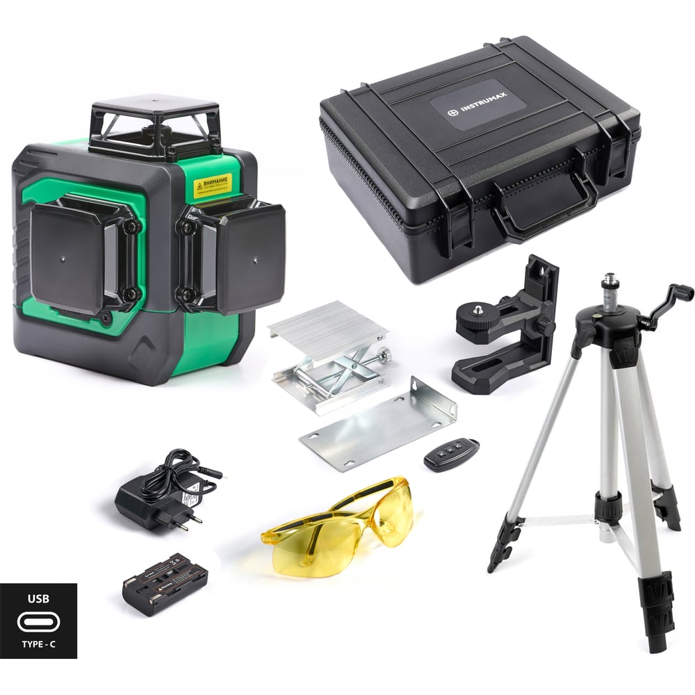 Изображение товара Комплект лазерного уровня INSTRUMAX GL 3-360 Master SET с штативом