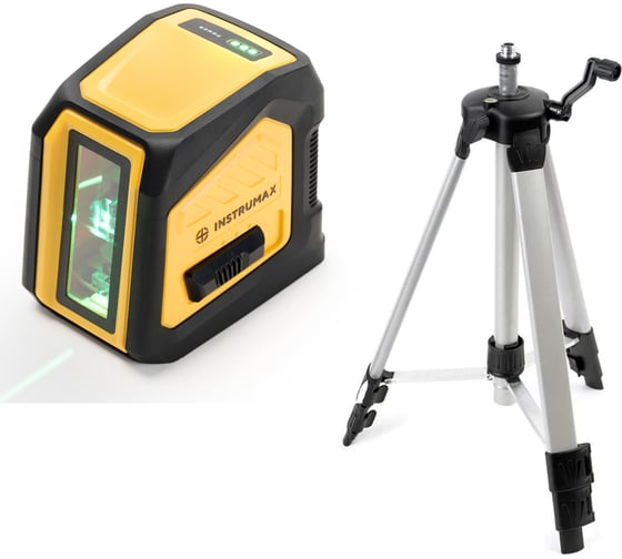 Изображение товара Комплект INSTRUMAX профессиональный лазерный уровень LINEPRO CROSS+Штатив телескопический с резьбой 1/4 (5/8) дюйма TR-120 IM0182_K