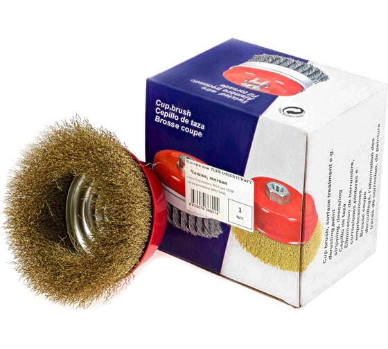 Изображение товара Щетка-крацовка чашка (100 мм; M14; латунированная проволока) для УШМ Orientcraft OCCBAGMB1004