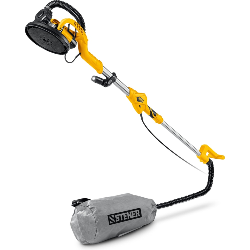 Изображение товара Шлифовальная машина для стен (жираф) STEHER D225мм, 800Вт, удлиненная рукоятка, подсветка DWL-800