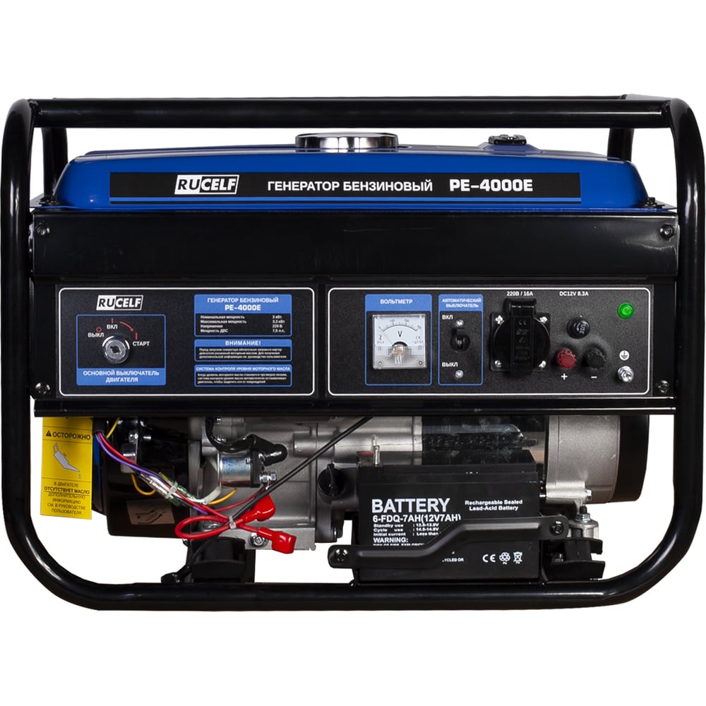 Изображение товара Бензиновый генератор RUCELF PE 4000E с электростартером 3,3КВт мобильный