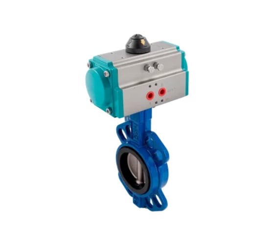 Изображение товара Затвор дисковый межфланцевый чугунный NEWKEY DN125 (5), с двусторонним пневмоприводом AT75D NK-DZi125*AT75D