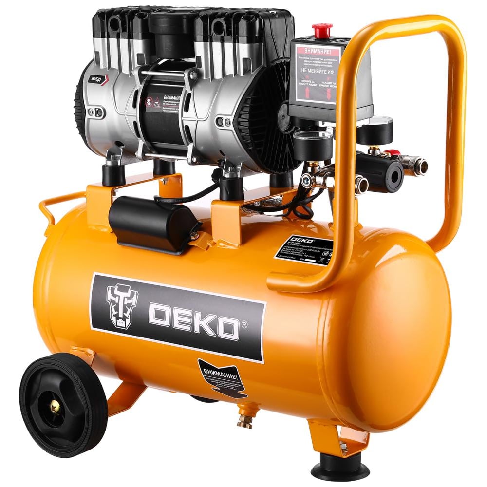 Изображение товара Воздушный компрессор поршневой DEKO AC24-180/8 безмасляный 24л 8 бар
