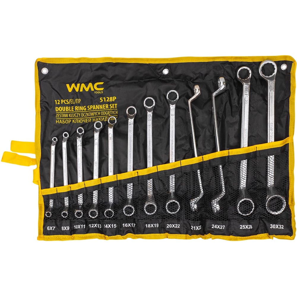 Изображение товара Набор ключей накидных WMC TOOLS 12 предметов отогнутых 75 градусов
