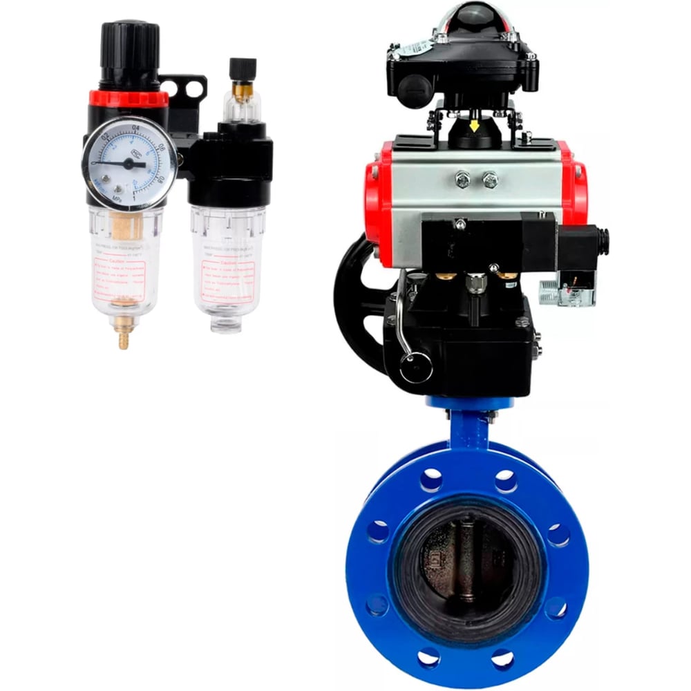 Изображение товара Затвор дисковый GGG40-304 EPDM Ду80 Ру16 пневмопривод DA-105