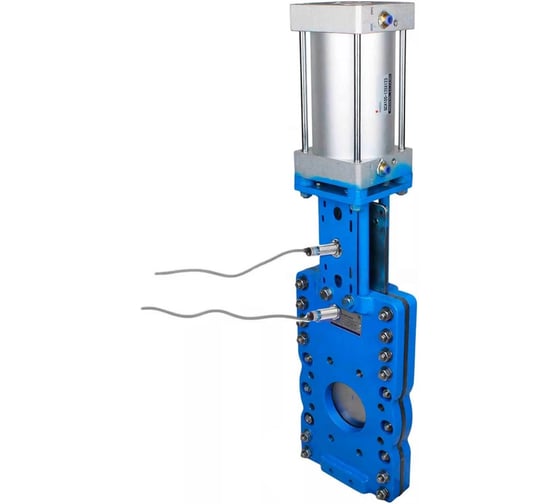 Изображение товара Задвижка шиберная со сквозным ножом SN-WCB-304-NBR-2W-Fb-2P Ду200 Ру10, пневмопривод, индукционные датчики 220VAC DN.ru D040-09992