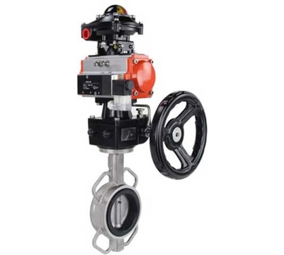 Изображение товара Затвор дисковый 316-316-VITON-2W-Fb Ду200 Ру16, пневмопривод DA-130, пневмораспределитель 24VDC, БКВ LSB-410, ручной дублёр HDM-3 DN.ru D050-85455