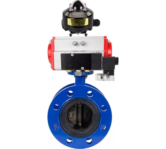 Изображение товара Затвор дисковый GGG40-304-EPDM-2W-F-H Ду150 Ру16 пневмопривод SA-160, пневмораспределитель 24VDC, БКВ LSB-510 DN.ru D050-56269
