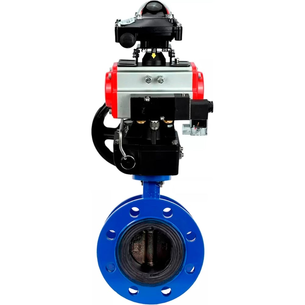 Затвор дисковый GGG40-304-EPDM-2W-F-H Ду50 Ру16, пневмопривод DA-105, пневмораспределитель 24VDC, БКВ LSB-210, ручной дублёр HDM-3 DN.ru D050-56380
