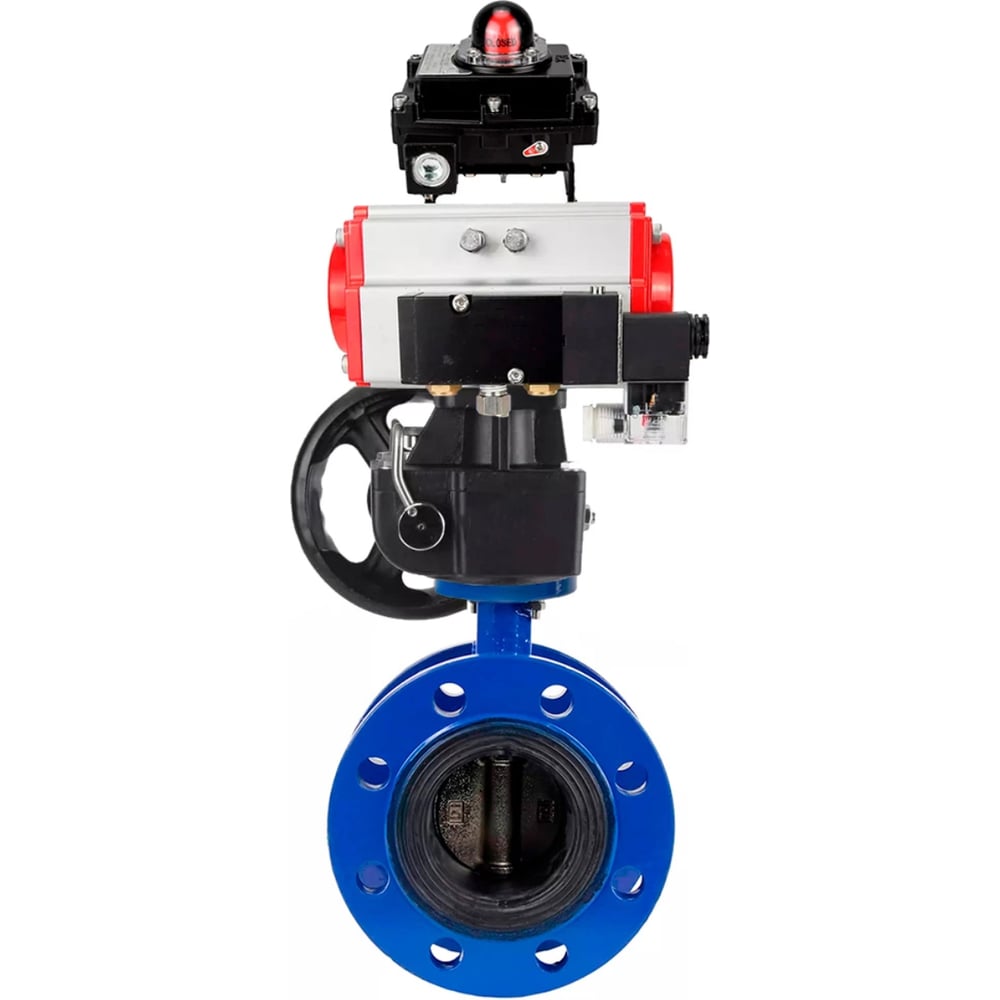 Затвор дисковый GGG40-304-EPDM-2W-F-H Ду50 Ру16, пневмопривод DA-105, пневмораспределитель 220VAC, БКВ LSB-410, ручной дублёр HDM-3 DN.ru D050-56408