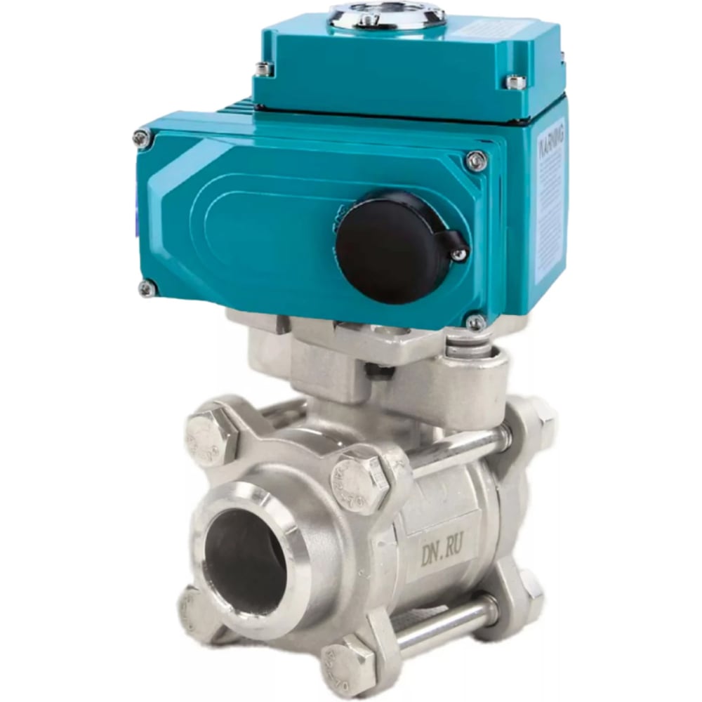 Изображение товара Кран шаровой 316-316-PTFE-W-ISO-H Ду25 Ру63 с электроприводом 24В DN.ru