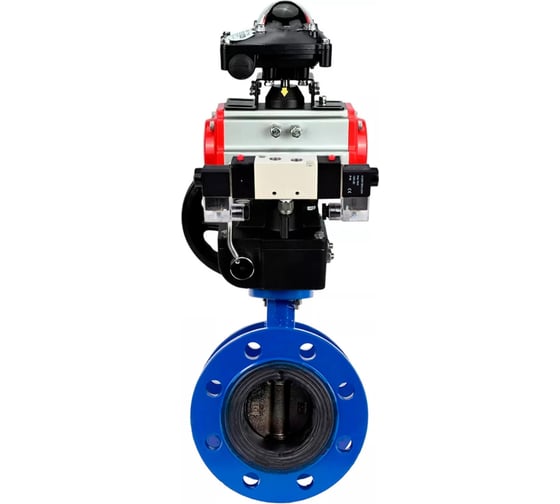 Изображение товара Затвор дисковый GGG40-304-EPDM-2W-F-H Ду125 Ру16, пневмопривод DA-130, пневмораспределитель (2EM) 220VAC, БКВ LSB-210, ручной дублёр HDM-3 DN.ru D050-56398
