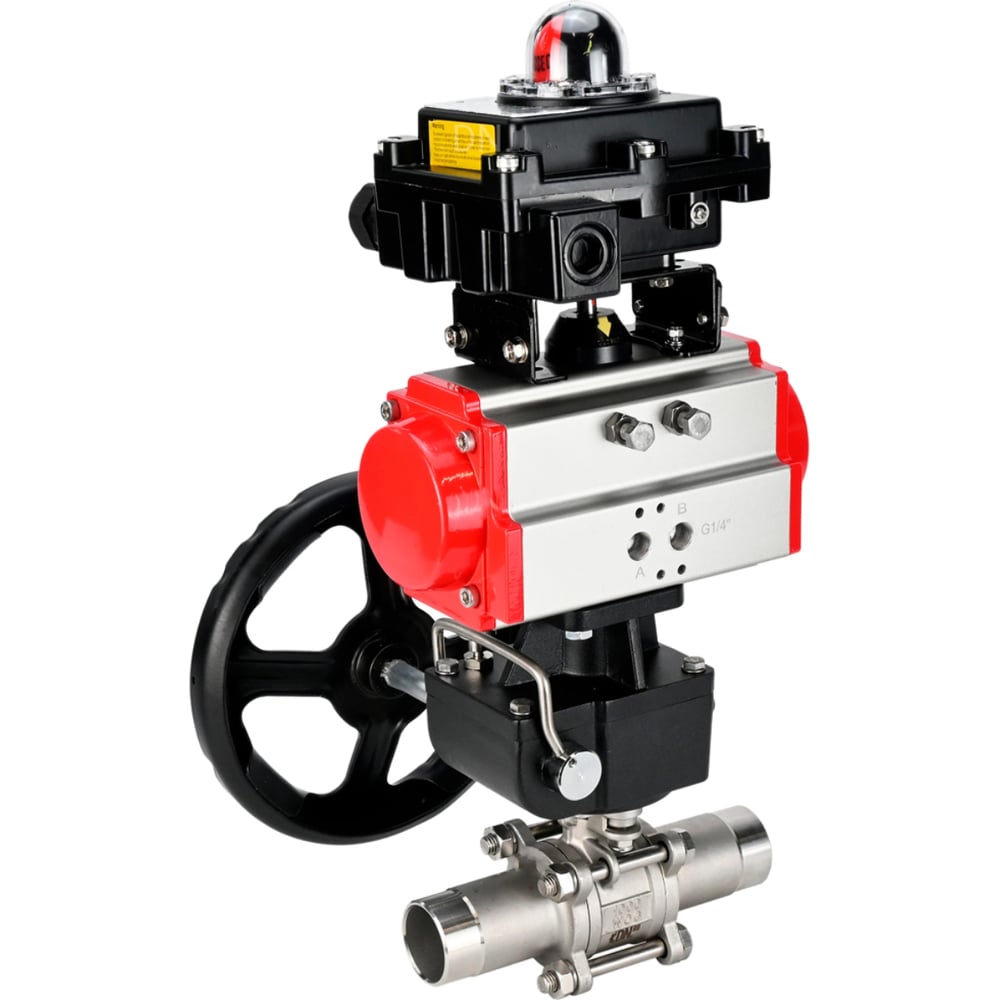 Изображение товара Кран шаровой нержавеющий 316 Ду125 Ру16 с пневмоприводом DA-130