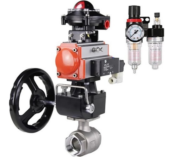 Изображение товара Кран шаровой КШМП.316.230-ISO Ду32 Ру63, пневмопривод DA-052, пневмораспределитель 220VAC, БКВ LSB-410, дублёр HDM-1, БПВ DN.ru D160-70135