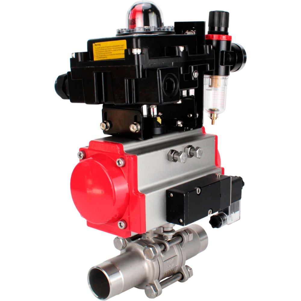 Изображение товара Кран шаровой 316-316-PTFE-W-ISO-H Ду80 Ру25 пневмопривод SA-130