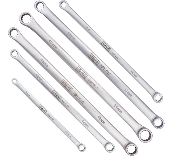 Изображение товара Ключи накидные Scheppach экстра длинные, набор 6 предметов (8x10, 11x13, 12x14, 15x17, 16x18, 19x21мм) Sch-50622(66142)