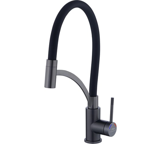 Изображение товара Смеситель для кухни FASHUN сталь SUS304, оружейная cталь PVD покрытие/черный, A54034-17