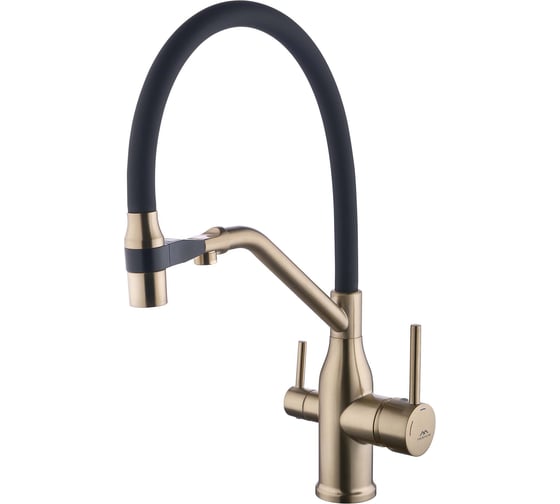 Изображение товара Смеситель для кухни FASHUN A4463-21 с магнитным креплением излива, бронза/черный, SUS304, картридж D=35 мм УТ-00003285