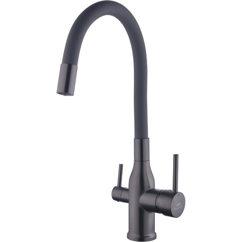 Изображение товара Смеситель для кухни FASHUN A4363-17 с магнитным креплением излива, оружейная сталь/серый, SUS304, картридж D=35 мм УТ-00003283