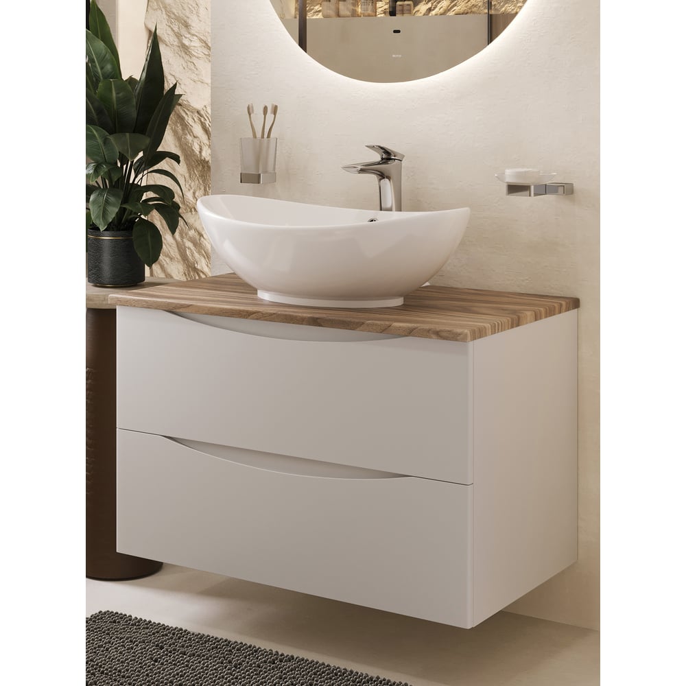 Изображение товара Подвесная тумба с раковиной BOND Cube белая