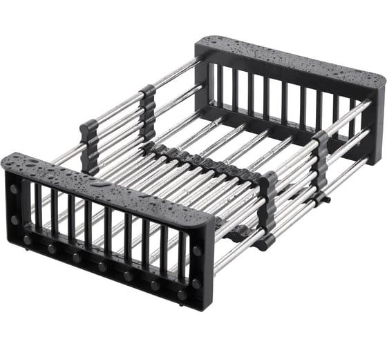 Изображение товара Коландер для кухонной мойки FASHUN A405 сатин/чёрный ABS пластик/нержавеющая сталь УТ-00002524