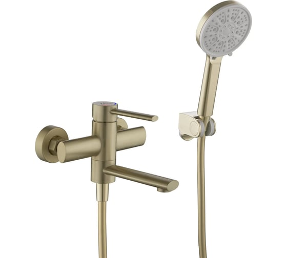 Изображение товара Смеситель ванно-душевой FASHUN с душевым гарнитуром, сталь SUS304, бронза PVD покрытие A53034-21