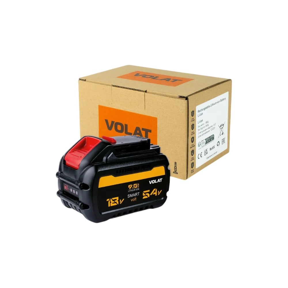 Изображение товара Аккумулятор VOLAT 18.0V/54.0V 9.0Ah для Dewalt DCB серия светлая надежная