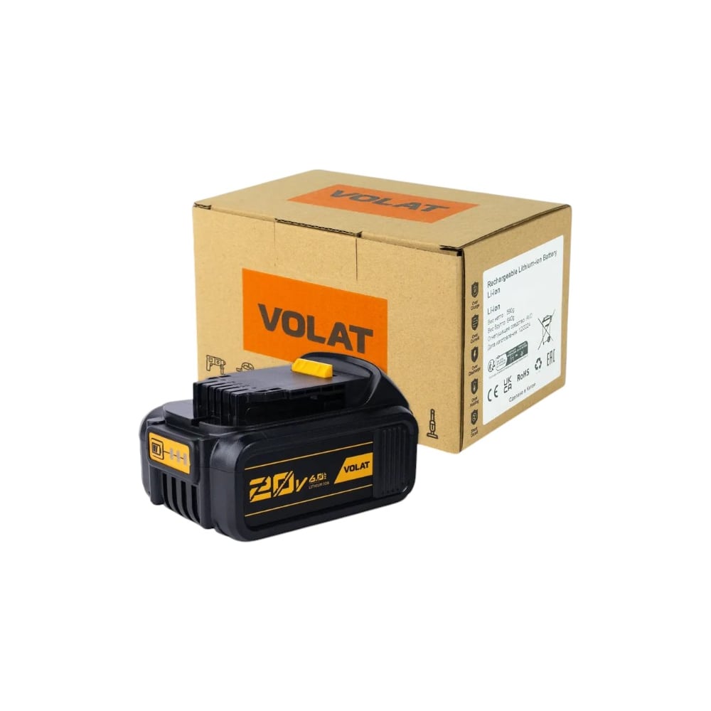 Изображение товара Аккумуляторная батарея VOLAT 20.0V 6.0Ah для инструментов Dewalt