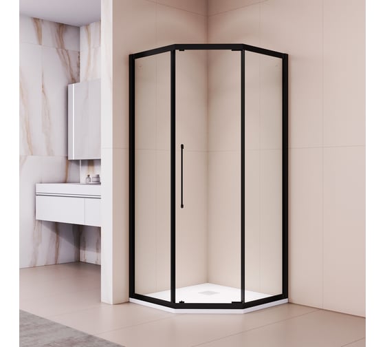 Изображение товара Душевой уголок RGW 100х100х195 PA-86-B NEW Трапеция/Чёрный/Прозрачное/6 мм 38088600-14N