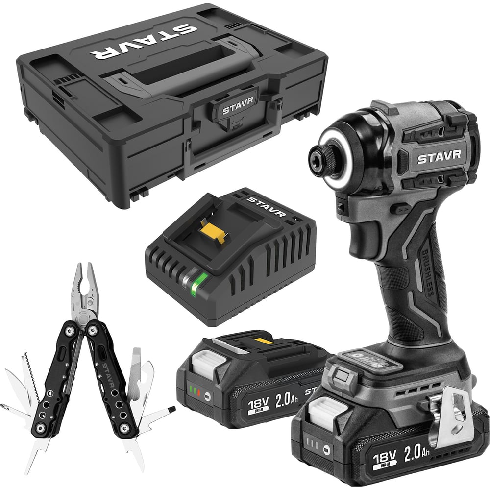 Изображение товара Ударный шуруповерт Ставр 18V SID 18BL-200V-2K с кейсом