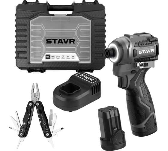 Изображение товара Ударный шуруповерт Ставр 16V (серия X-CLUSIVE) SID 16BL-160V-2K, 160 Нм, 2х2.0 Ач, ЗУ, кейс 9020100463