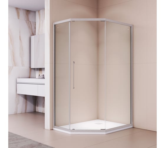 Изображение товара Душевой уголок RGW 90х100х195 PA-86-S NEW Трапеция/Сатин/Прозрачное/6 мм 38088690-111N