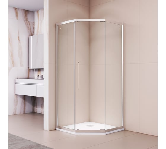 Изображение товара Душевой уголок RGW 90х90х195 PA-86 NEW Трапеция/Хром/Прозрачное/6 мм 38088699-11N