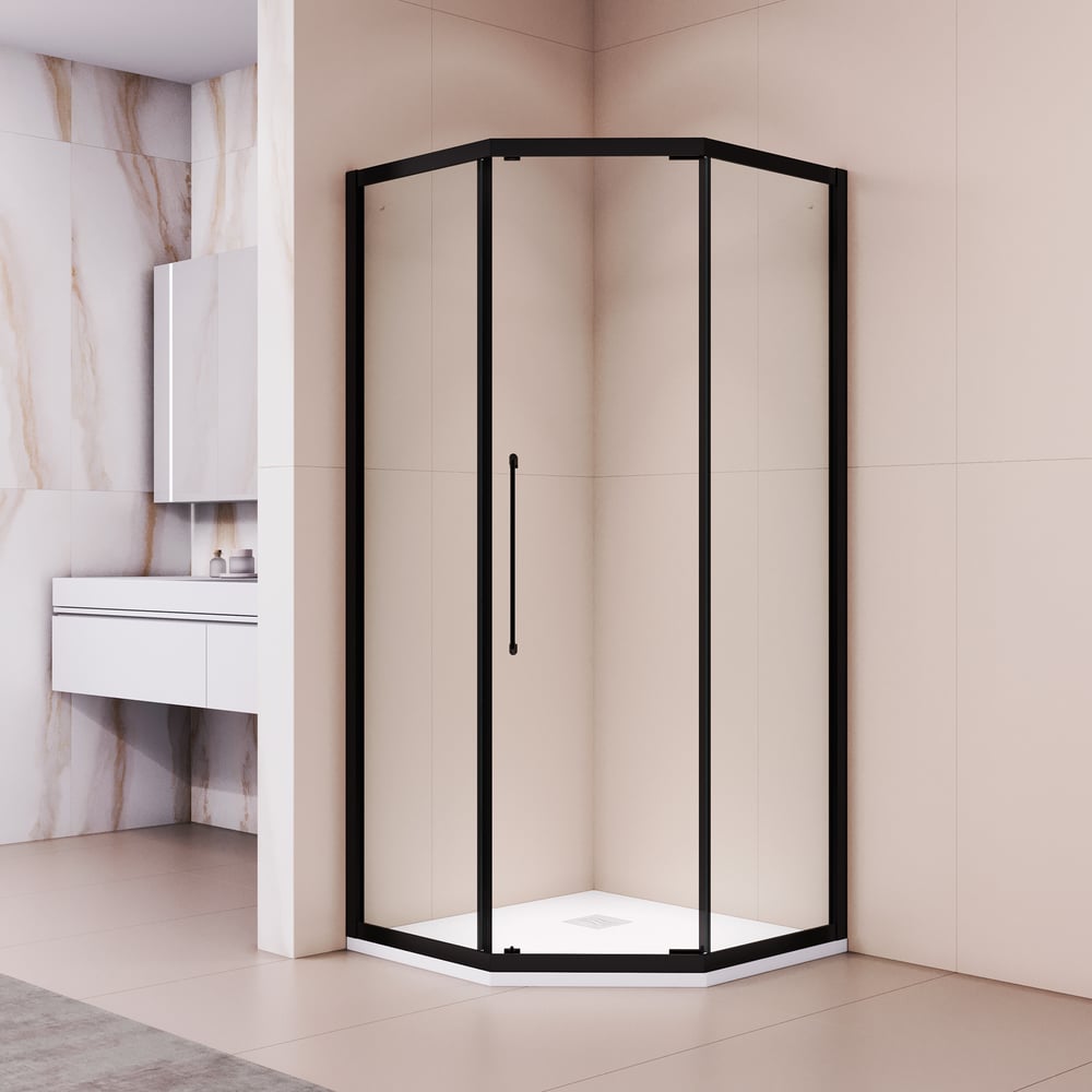 Изображение товара Душевой уголок RGW 90х90х195 PA-86-B черный с прозрачными шторками
