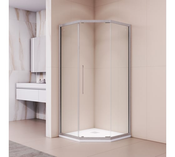 Изображение товара Душевой уголок RGW 90х90х195 PA-86-S NEW Трапеция/Сатин/Прозрачное/6 мм 38088699-111N