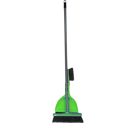 Изображение товара Набор для сухой уборки In'Loran совок+щетка+метла-щетка с длиной ручкой 110 см, салатовый MSO-108SL